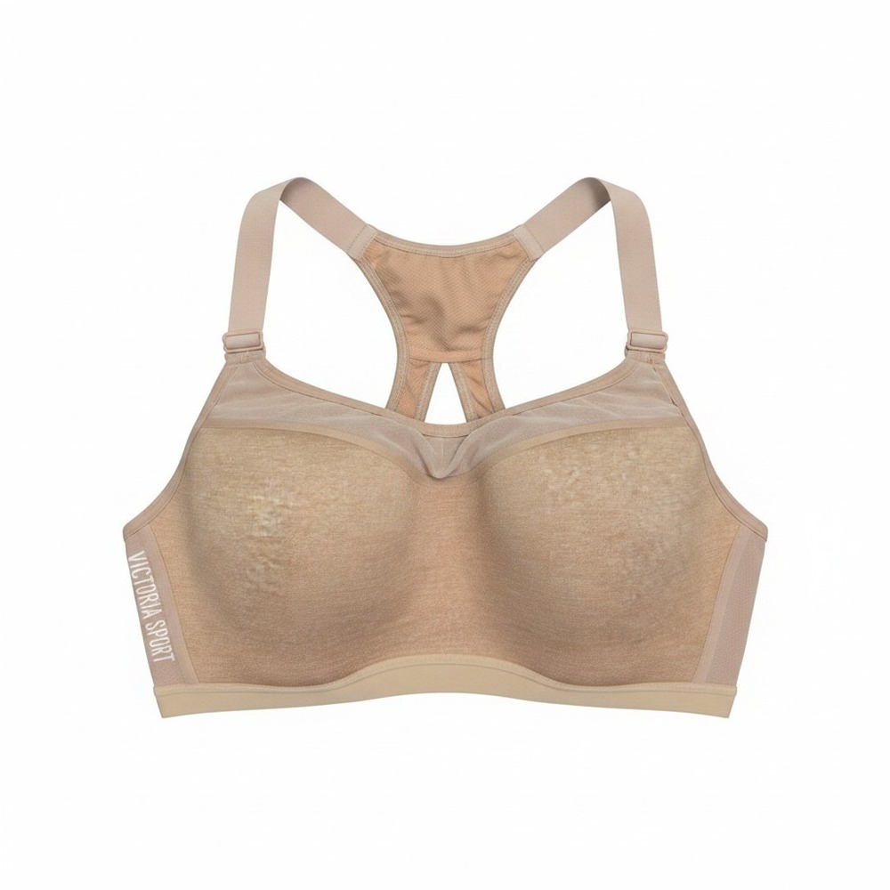 Sports Bra Victoria‎ Sport 36C Womens Tan Excellent Incredible Racerback Padded